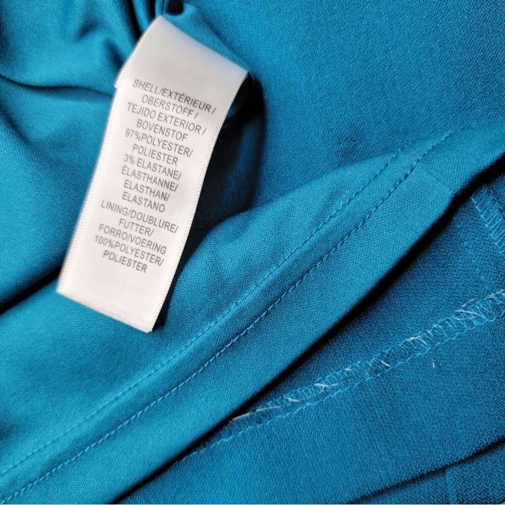 Adrianna Papell women’s size 10 jewel neck sleeveless teal sheath dress lined - Picture 9 of 12